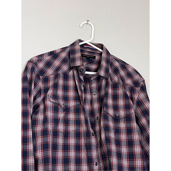 Banana Republic Mens Western Style Pearl Snap Button up L - Picture 2 of 3